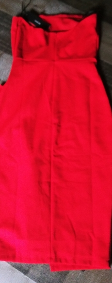 NWT Lulus Red Strapless Ruffle Wrap Dress XS - Picture 7 of 14